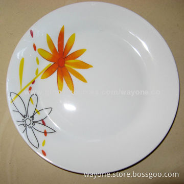10.5-inch x (27cm) porcelain flat plate, floral design, withstanding high temperature and freezing